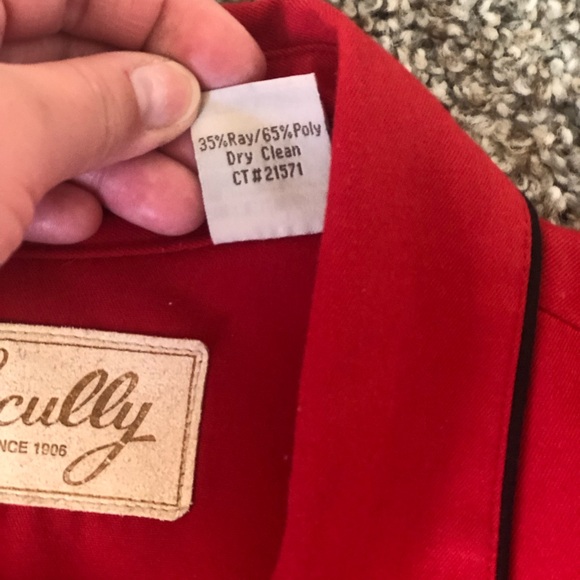 SCULLY Red Pearl Snap Button Down Sz L - Picture 3 of 7